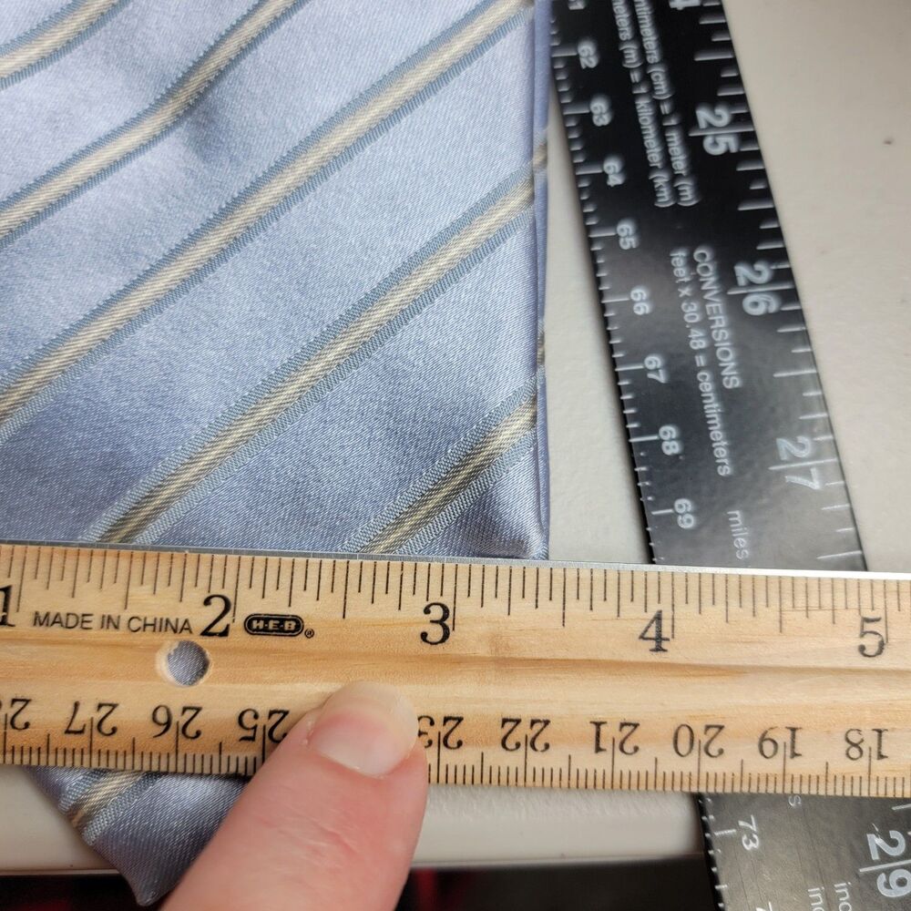 Boggi Milano Made in Italy Tie Striped Blue Silver Gray 3.5" x 59.5 - Picture 13 of 16